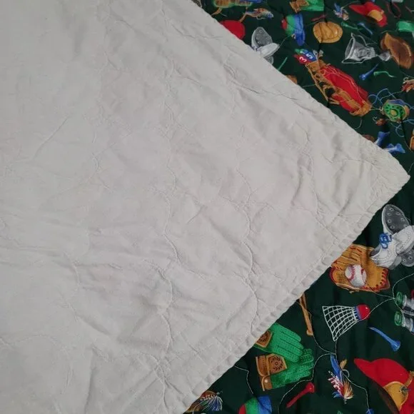 Handmade Baseball Logo Blue Multicolored Bed Quilt Comforter Twin Size - Picture 7 of 7